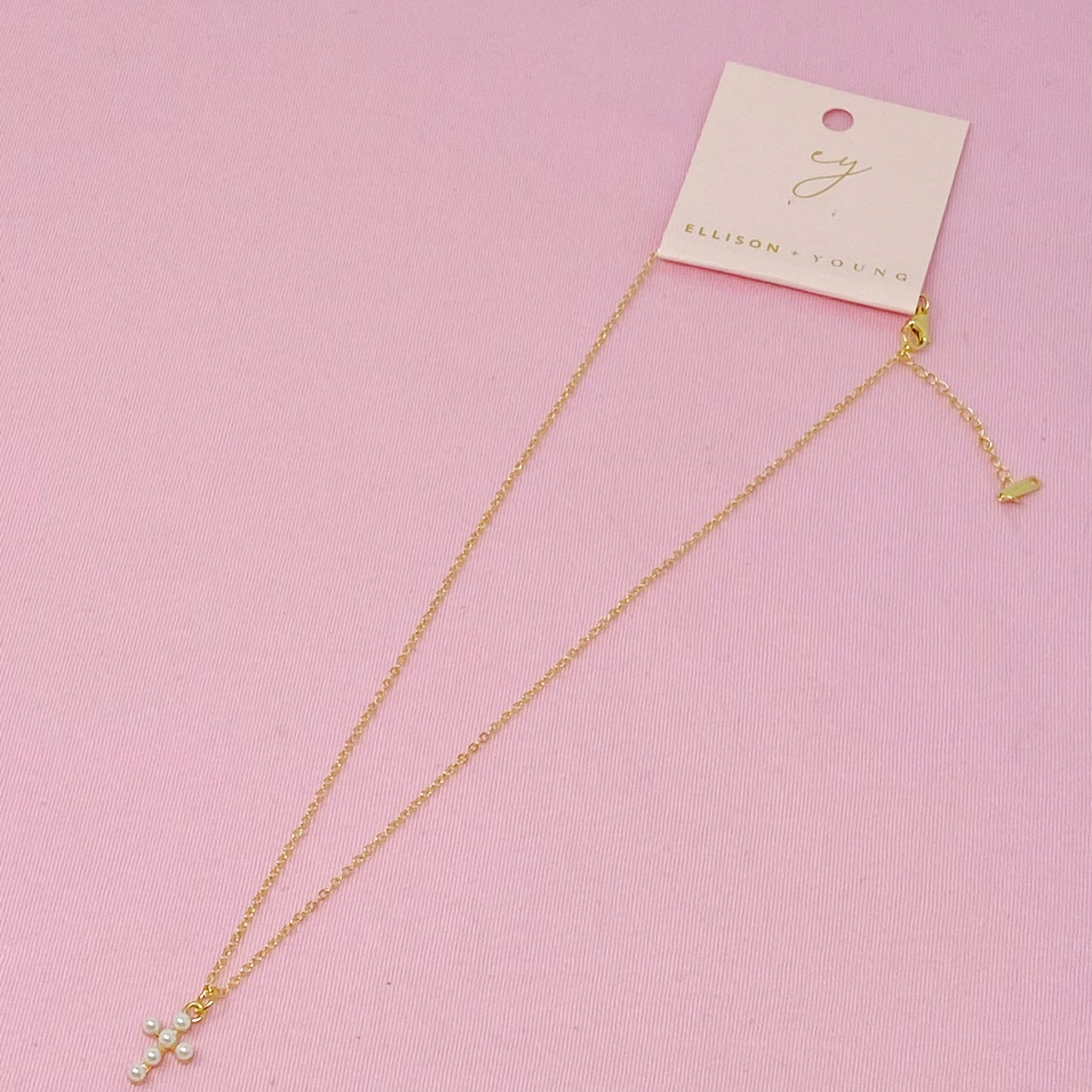 Shell Pearl Cross Necklace by Ellisonyoung.com