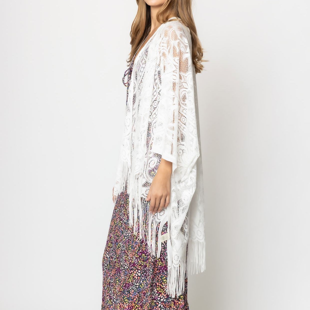 Elegant Lace Fringed Kimono by Ellisonyoung.com