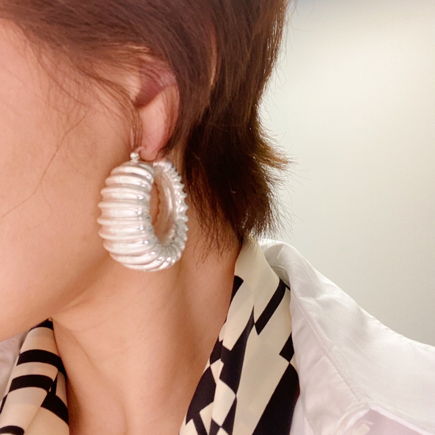 Bold In Pleats Hoop Earrings by Ellisonyoung.com