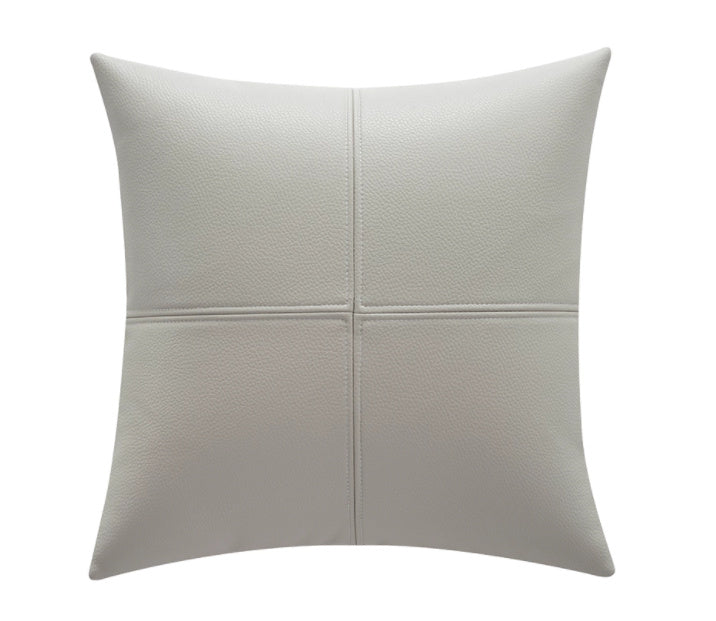 Simple Solid Color Soft Cowhide Light Luxury Leather Pillow Cover