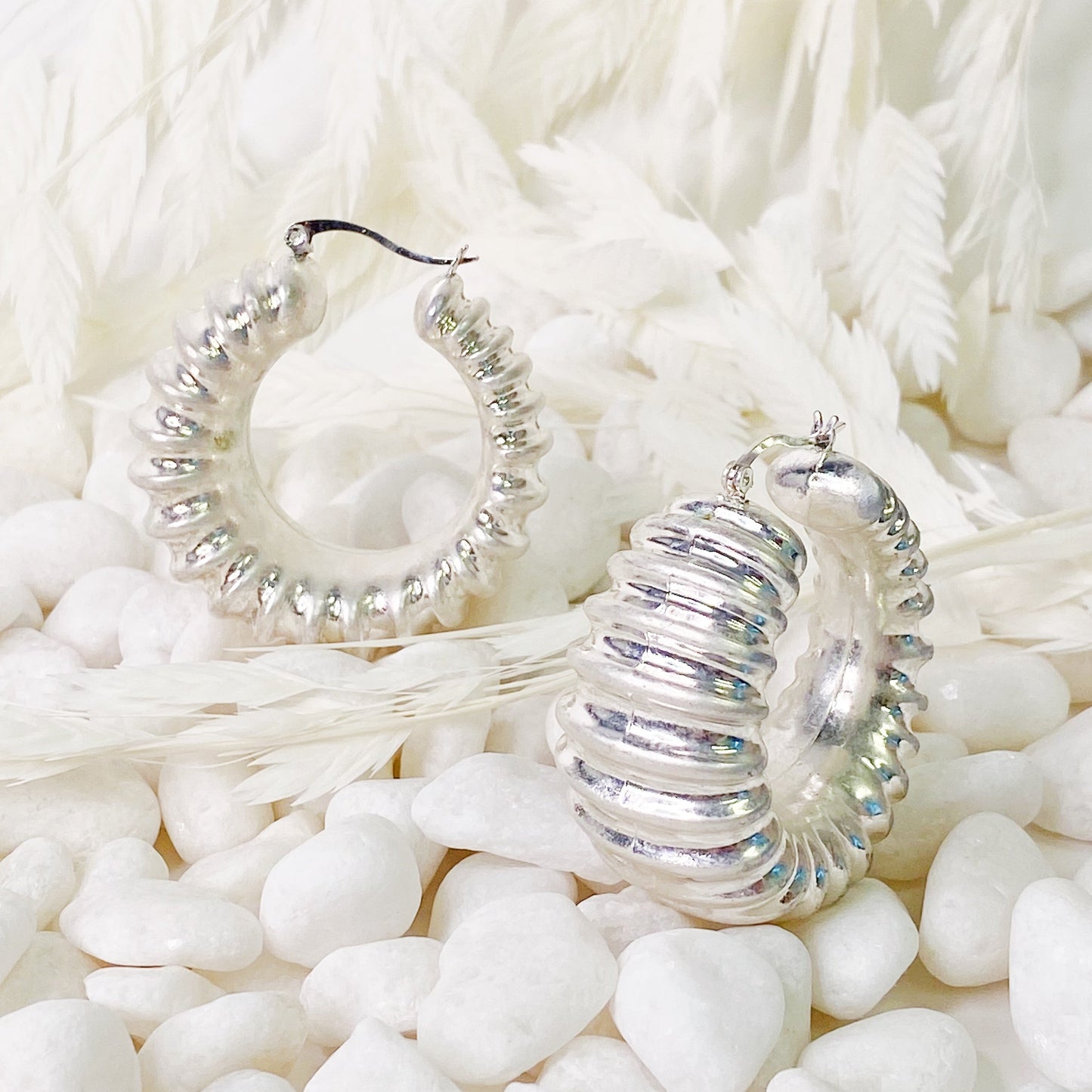 Bold In Pleats Hoop Earrings by Ellisonyoung.com
