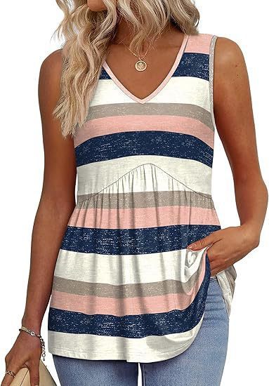 Women's Elegant Sleeveless V-neck Elegant Ruffle Top