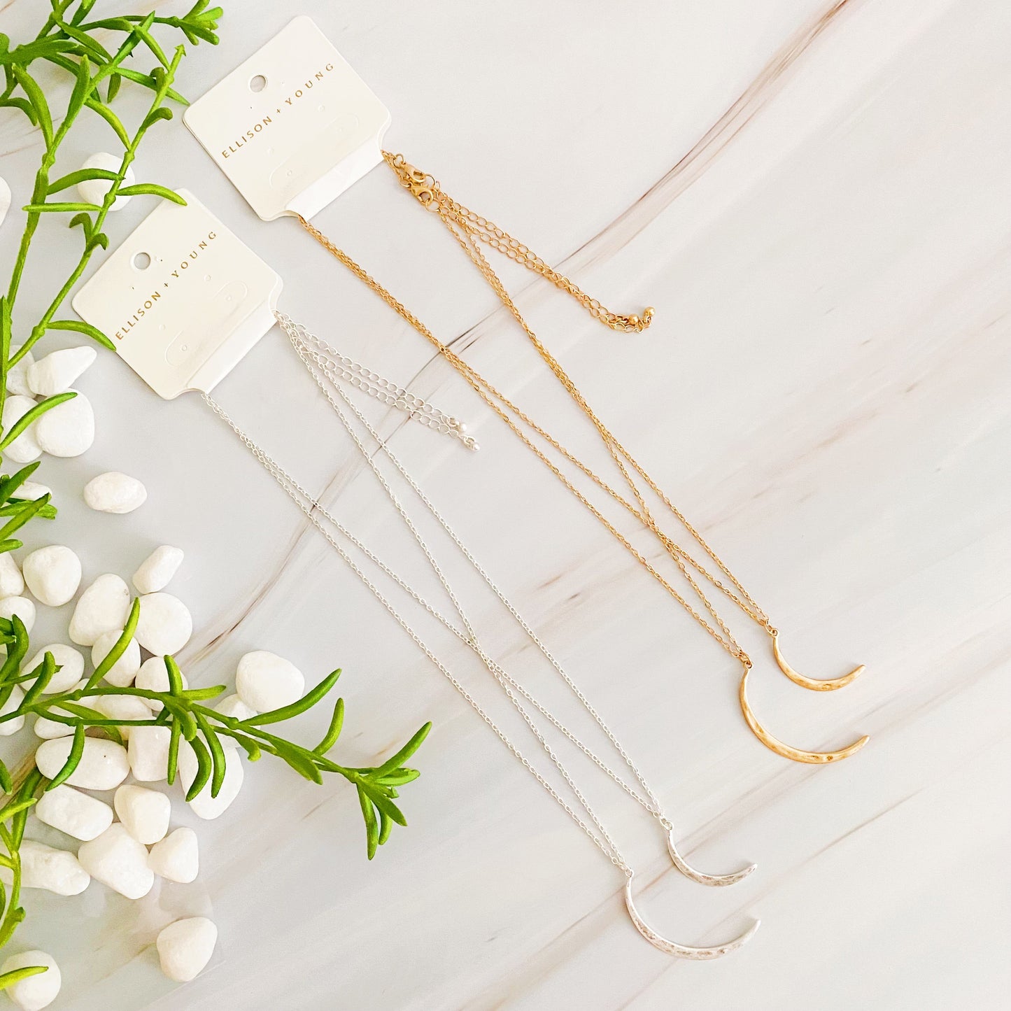 Crescent Duo Necklace Set Of 2 by Ellisonyoung.com