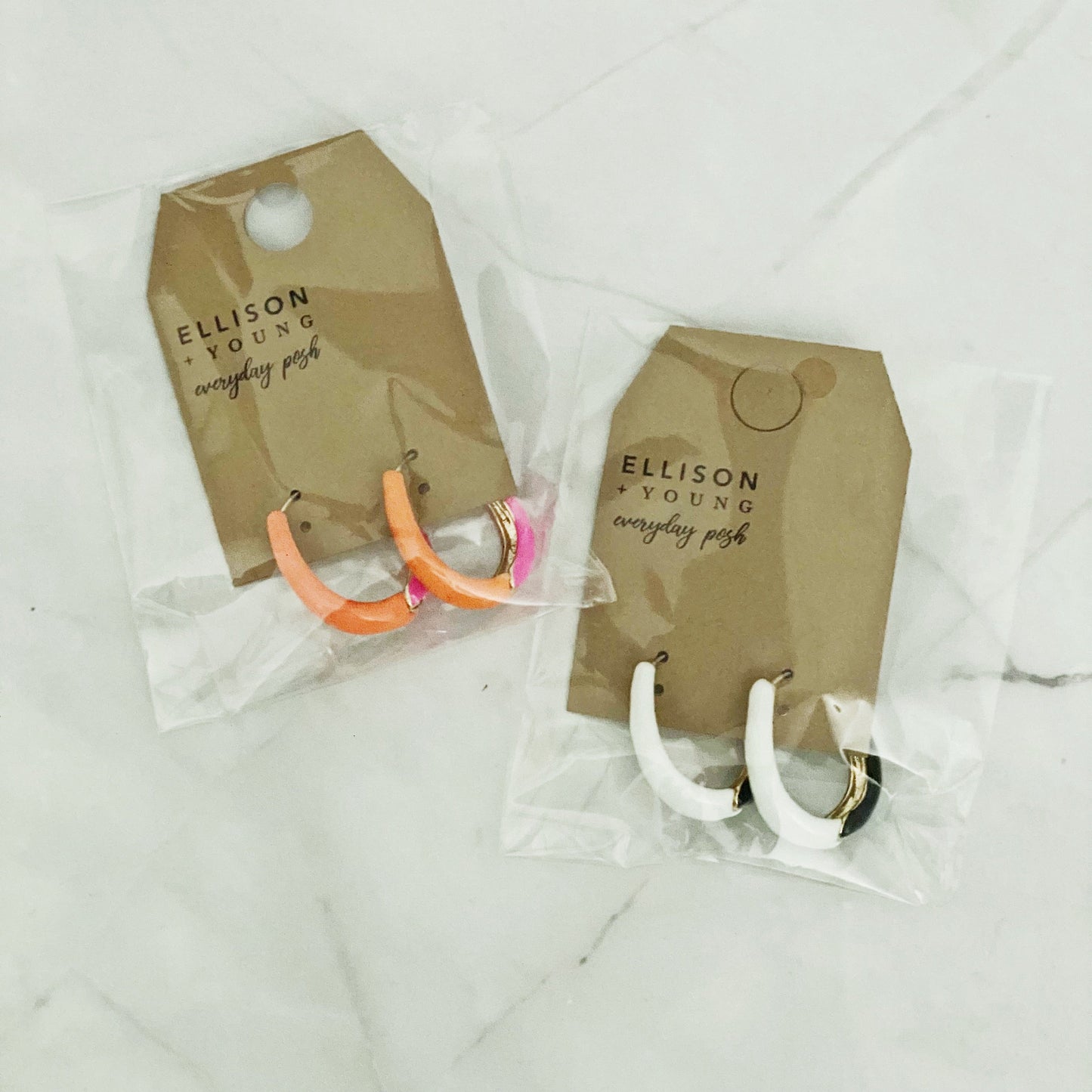 Two Toned Reversible Hoop Earrings by Ellisonyoung.com