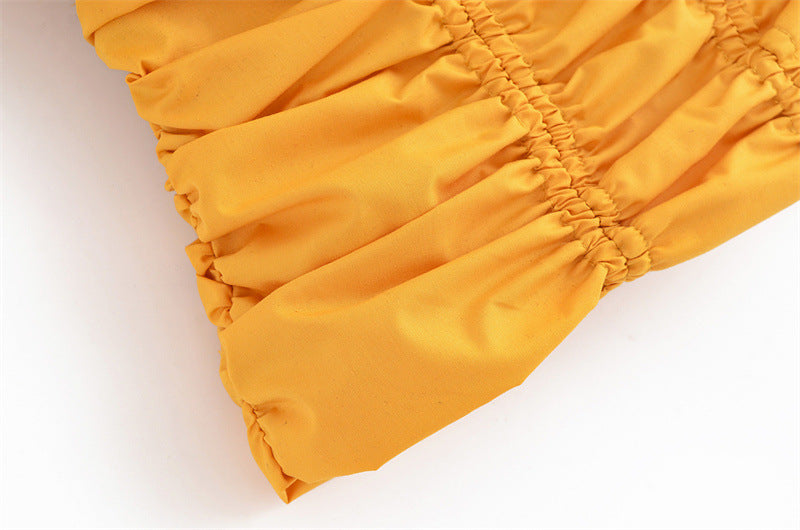 Tube Top Pleated Long-sleeved Suit
