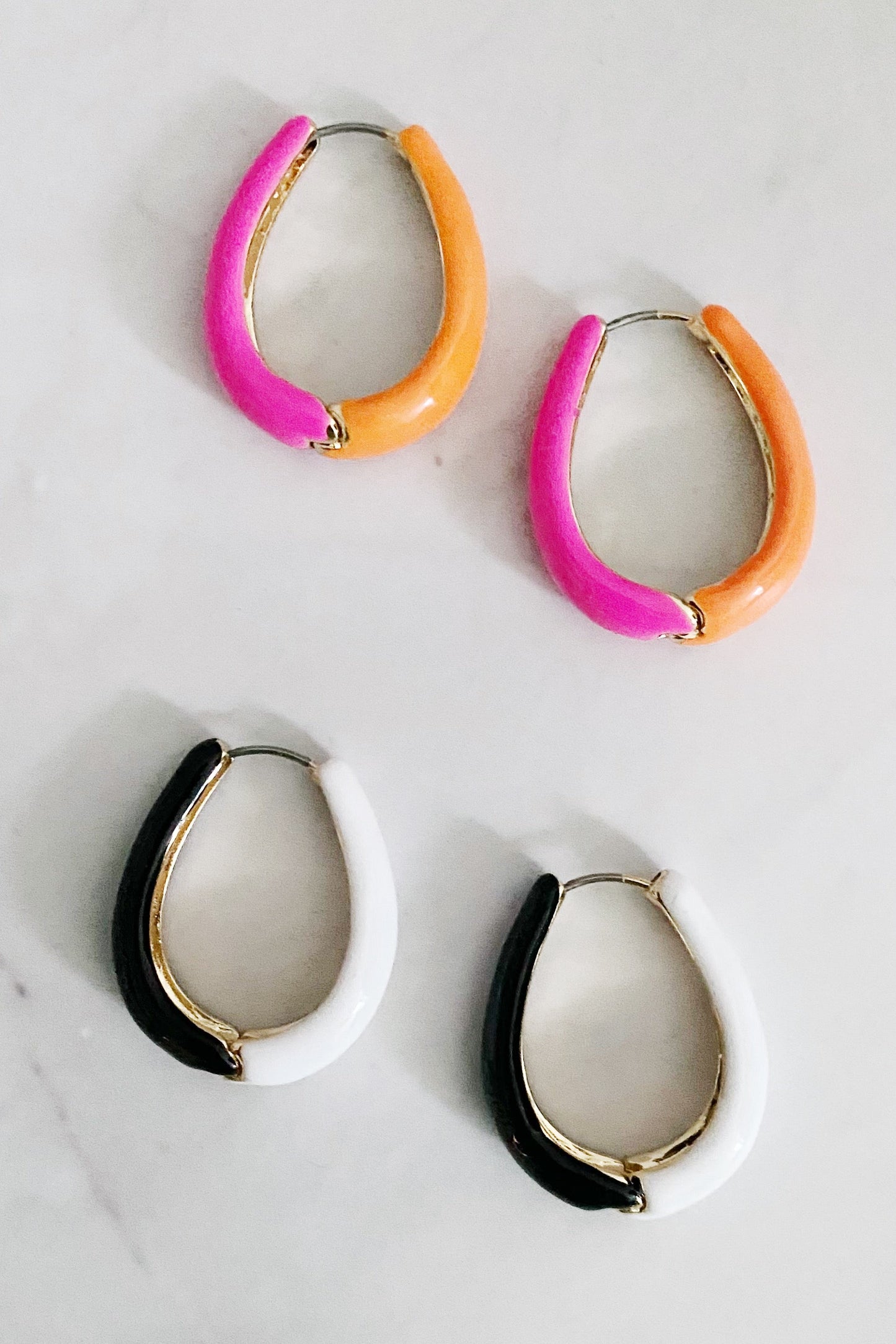 Two Toned Reversible Hoop Earrings by Ellisonyoung.com