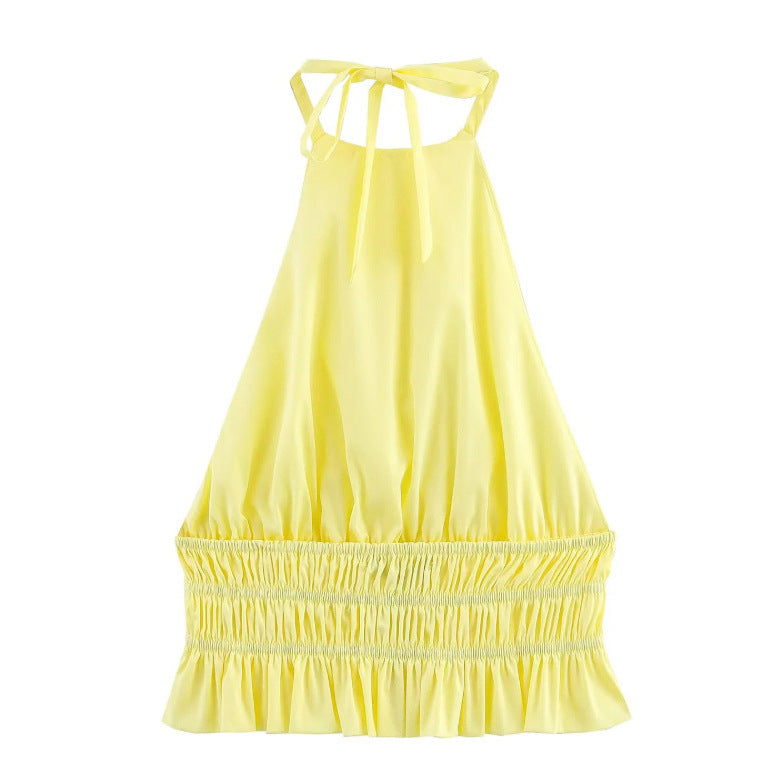 Women's Fashion Hanging Collar Backless Strap Short Top