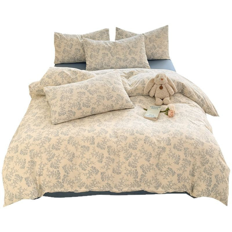 Super Soft Glutinous Clouds Cotton Four-piece Set Washed