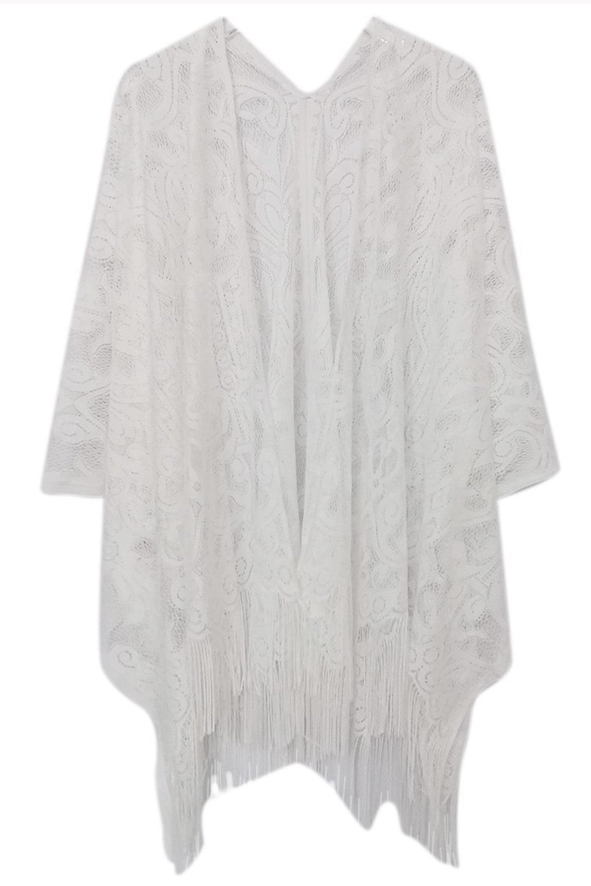 Elegant Lace Fringed Kimono by Ellisonyoung.com