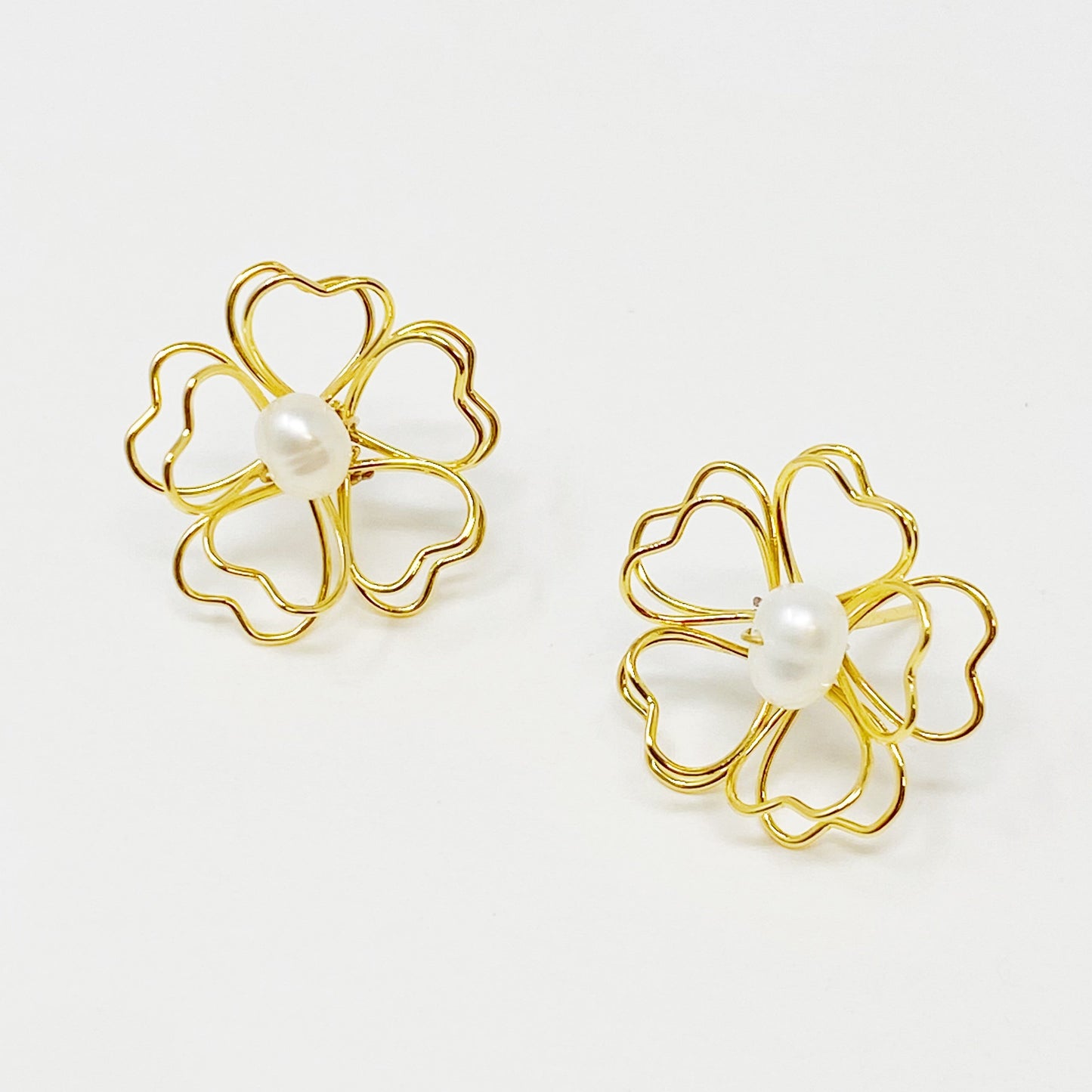 Heart Petals With Freshwater Pearl Earrings by Ellisonyoung.com