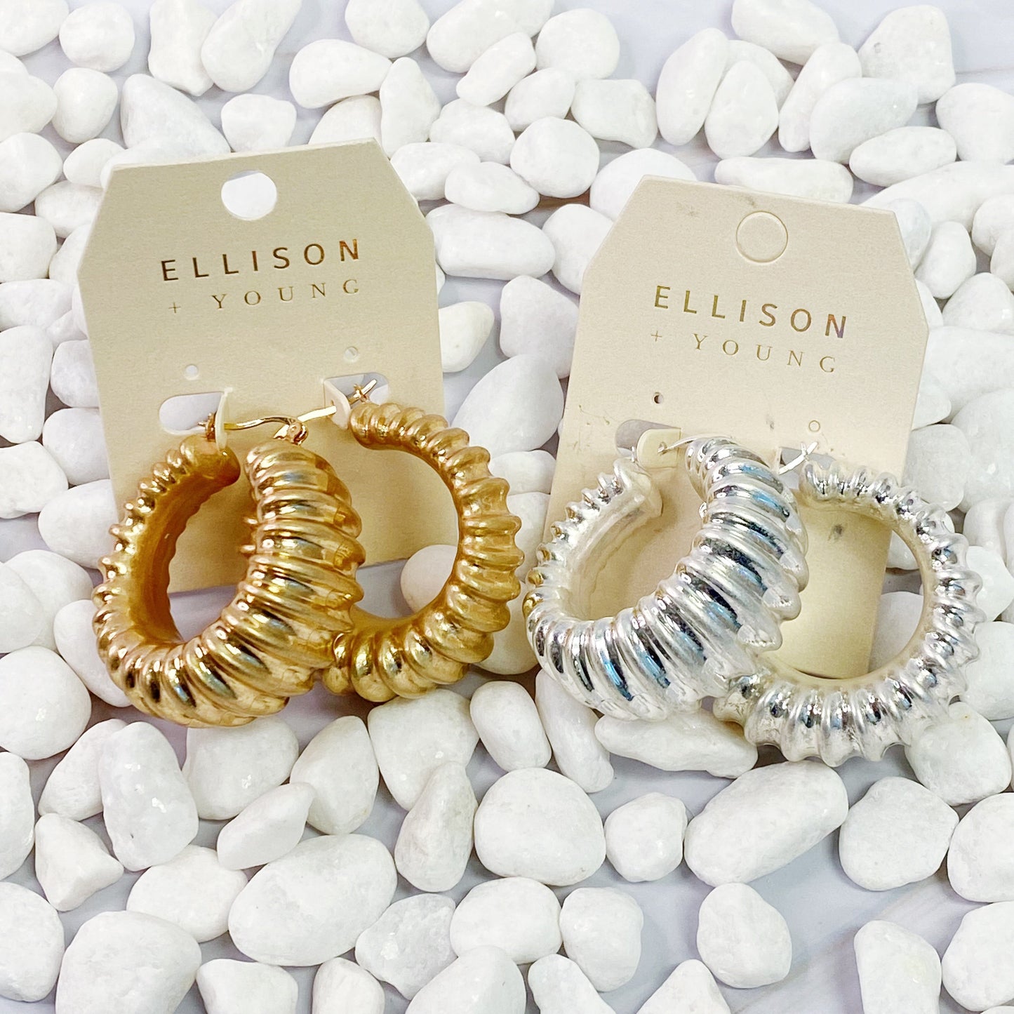 Bold In Pleats Hoop Earrings by Ellisonyoung.com