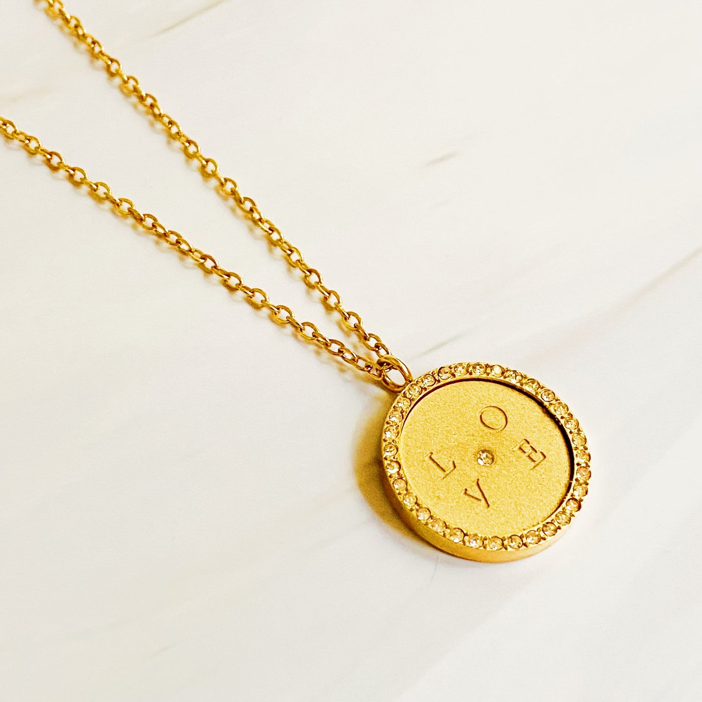 Loveholic Round Pendant Necklace by Ellisonyoung.com