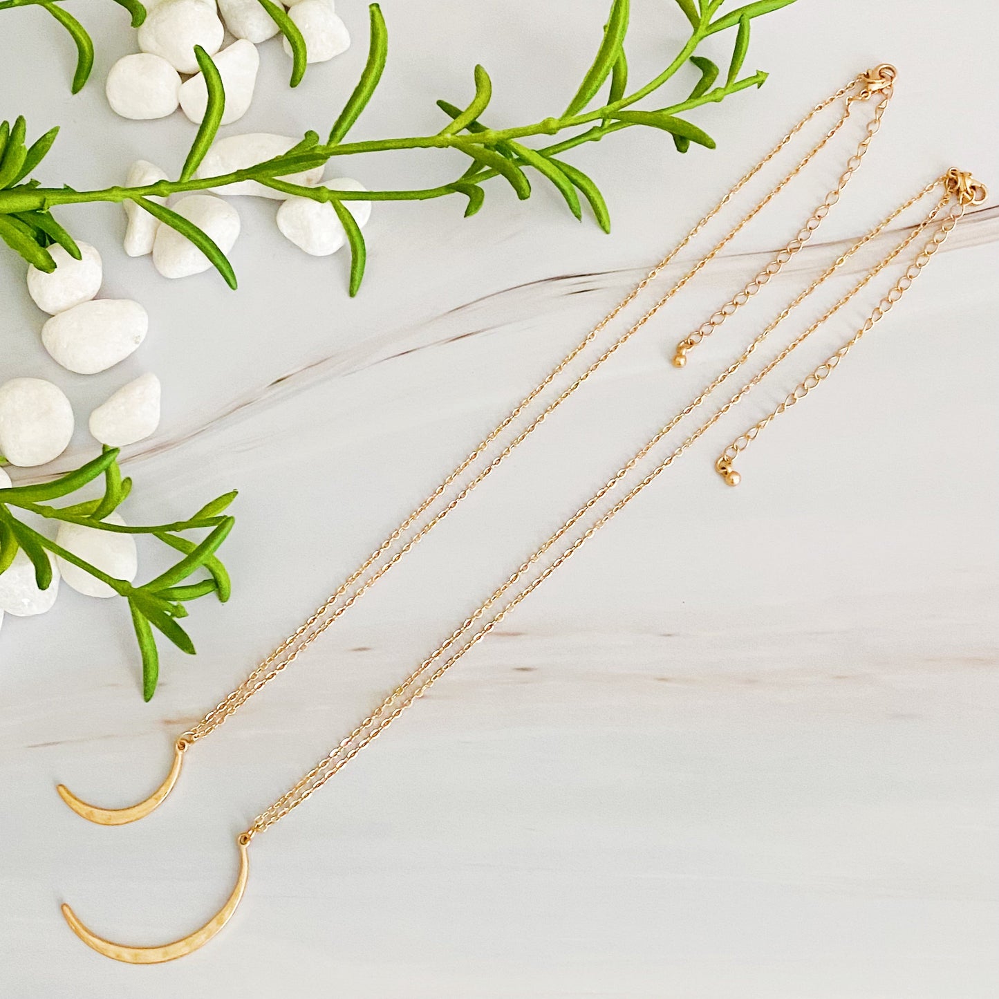 Crescent Duo Necklace Set Of 2 by Ellisonyoung.com