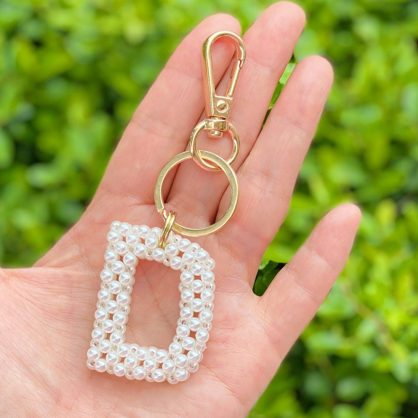Hand Knitted Retro Pearl Initial Key Chain by Ellisonyoung.com