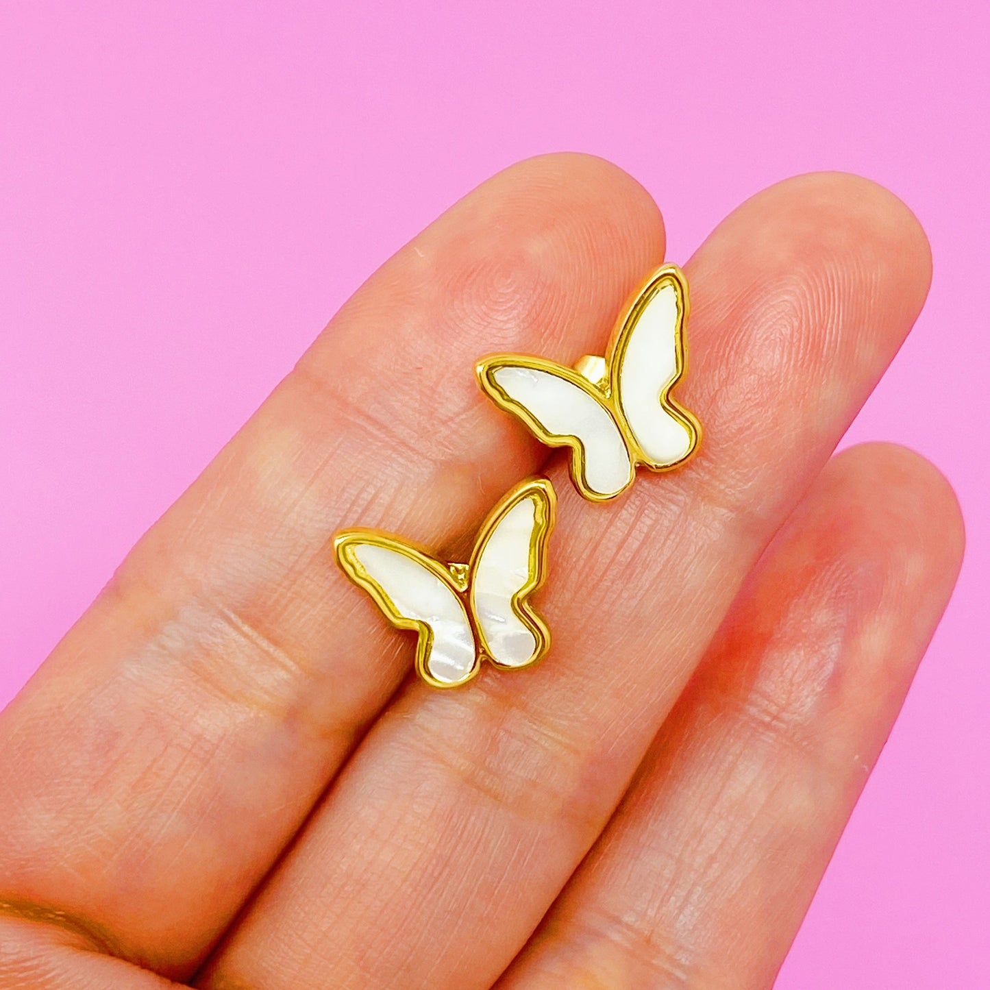Golden Shell Butterfly Earrings by Ellisonyoung.com