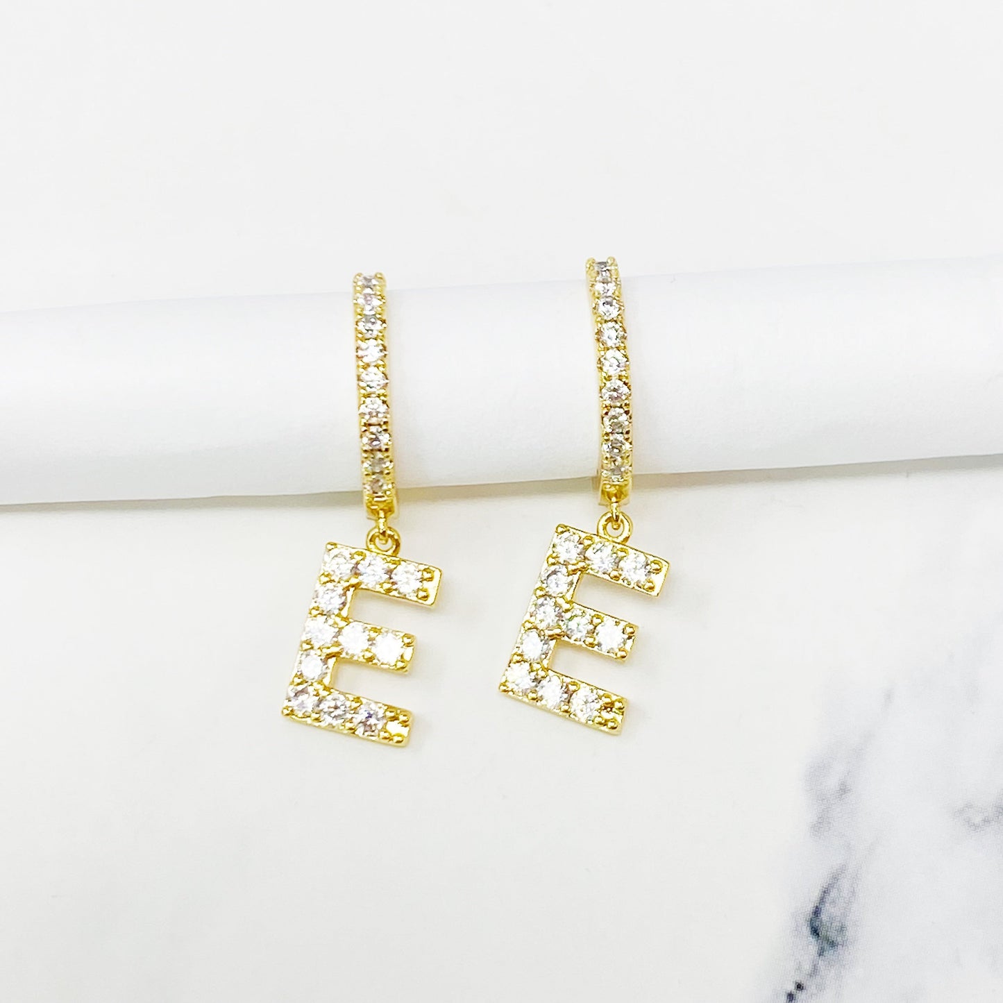 Crystal Initial Drop Earrings by Ellisonyoung.com
