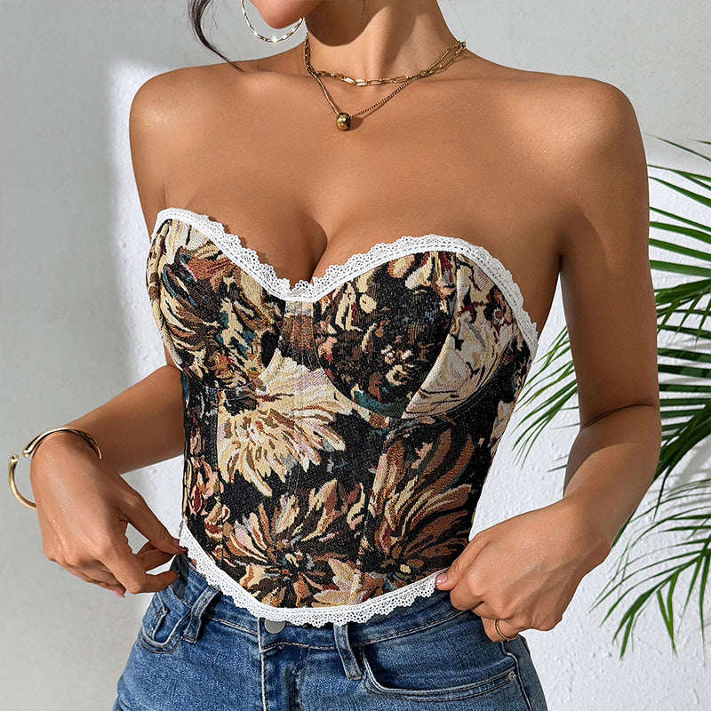 French Style Vintage Vest Tube Top Women's Clothing