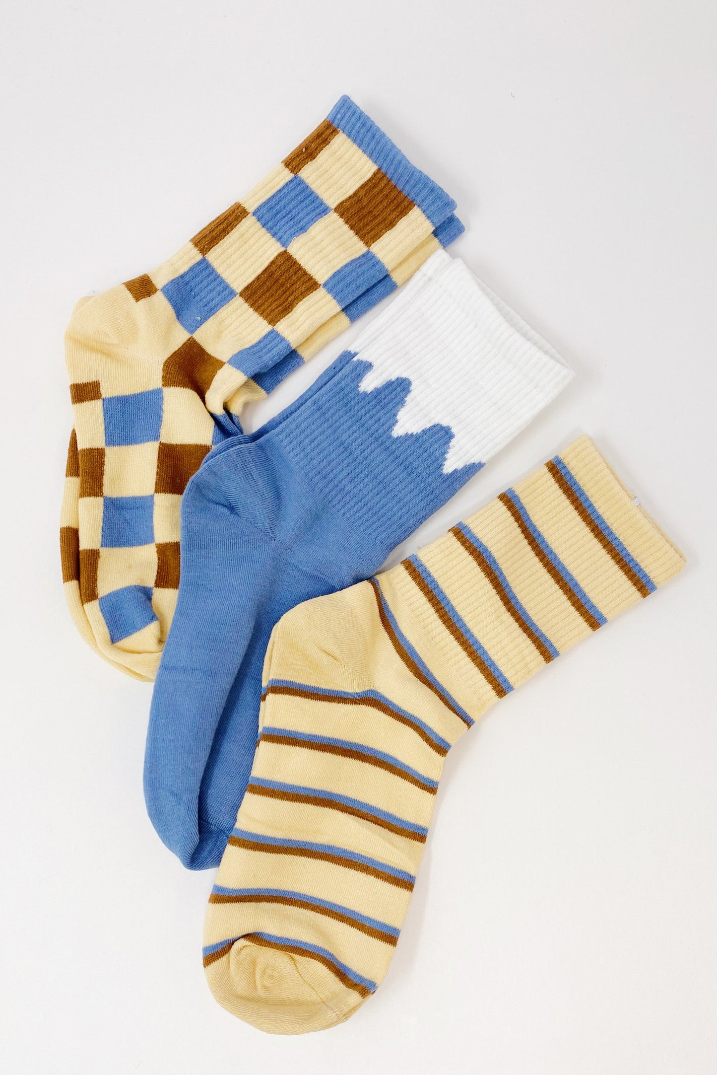 Trendy Pattern Trio Socks Set by Ellisonyoung.com