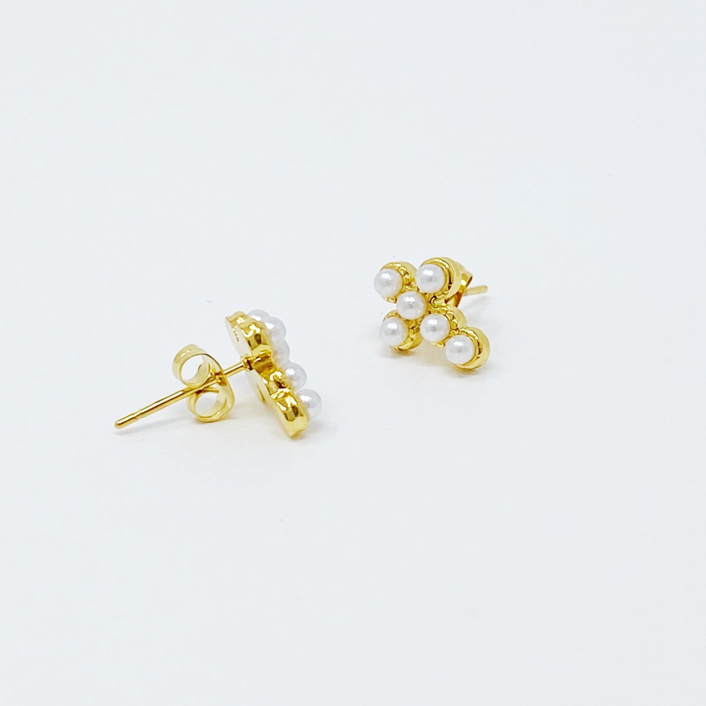 Dainty Cross Stud Earrings by Ellisonyoung.com