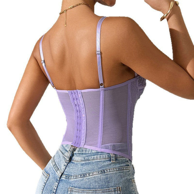 Lace Purple Sexy See-through Camisole