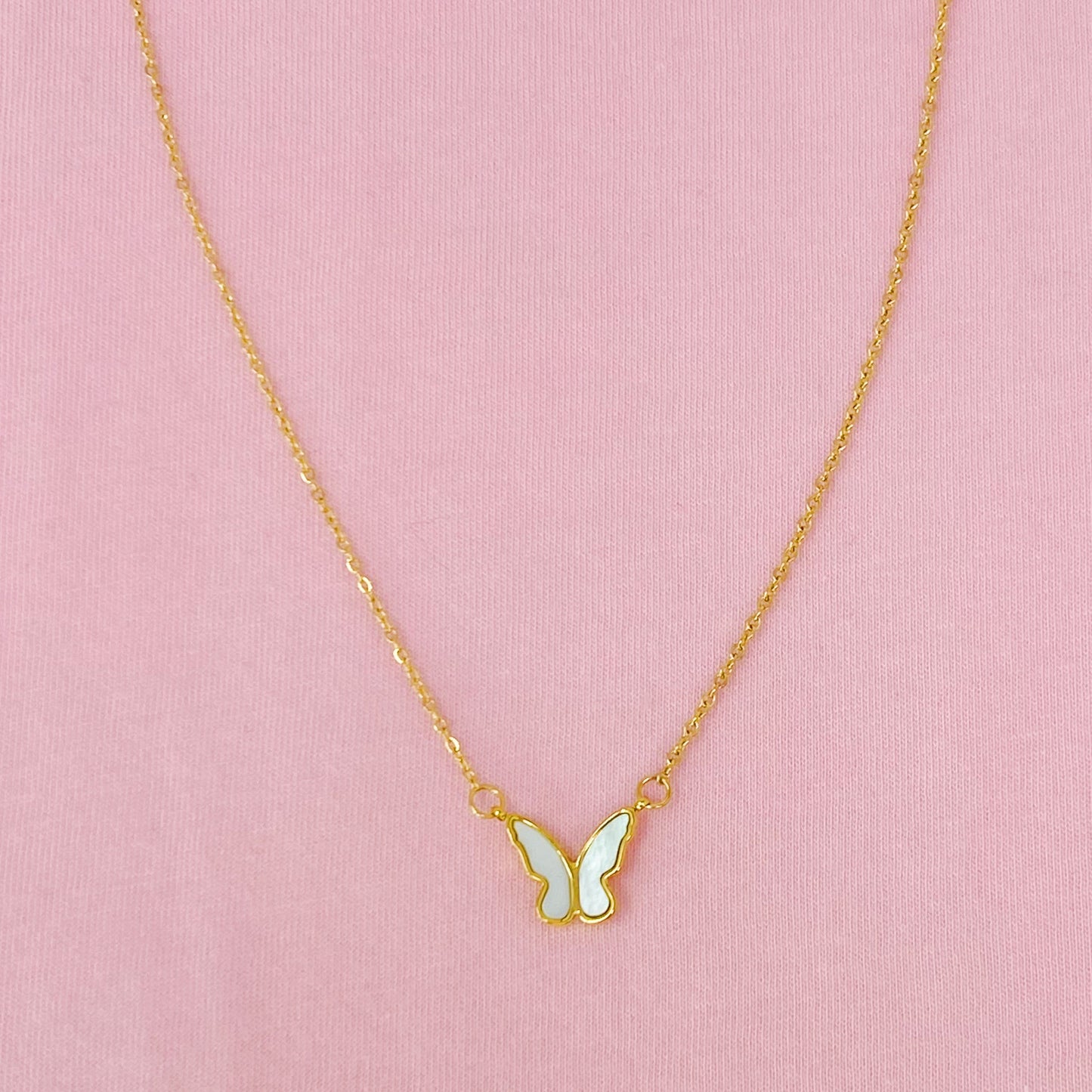 Golden Shell Butterfly Necklace by Ellisonyoung.com