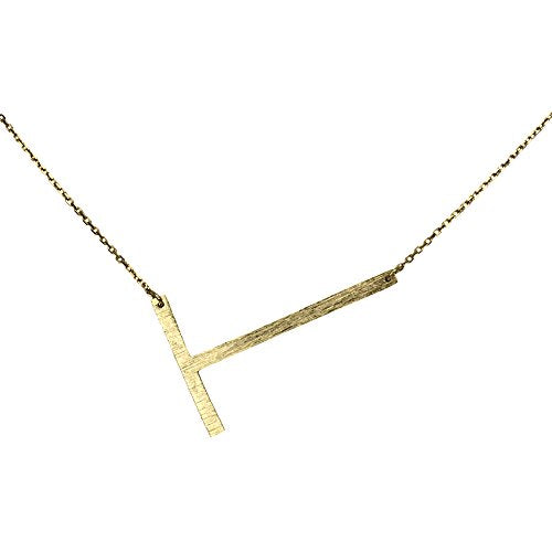 Gold initial necklace for women, Letter T necklace, initial pendant, personalized necklaces from Online Jewelry Boutique Ellison + Young