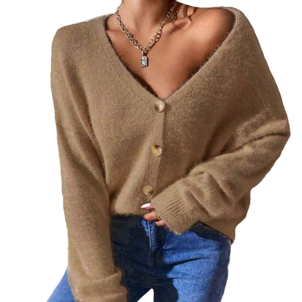 Imitation Mink Knitted Cardigan European And American Style Ladies