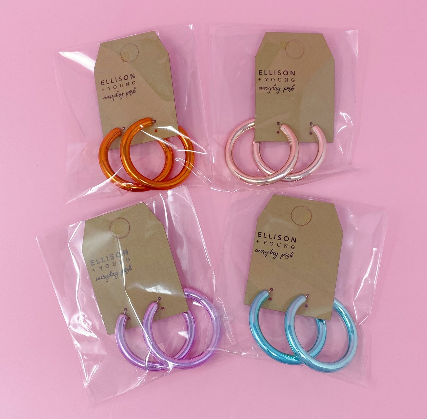 Colored Tube Hoop Earrings by Ellisonyoung.com