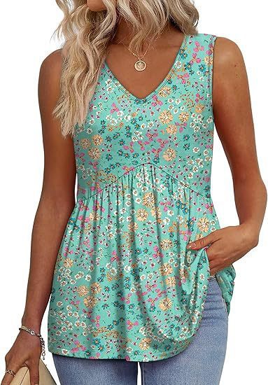 Women's Elegant Sleeveless V-neck Elegant Ruffle Top