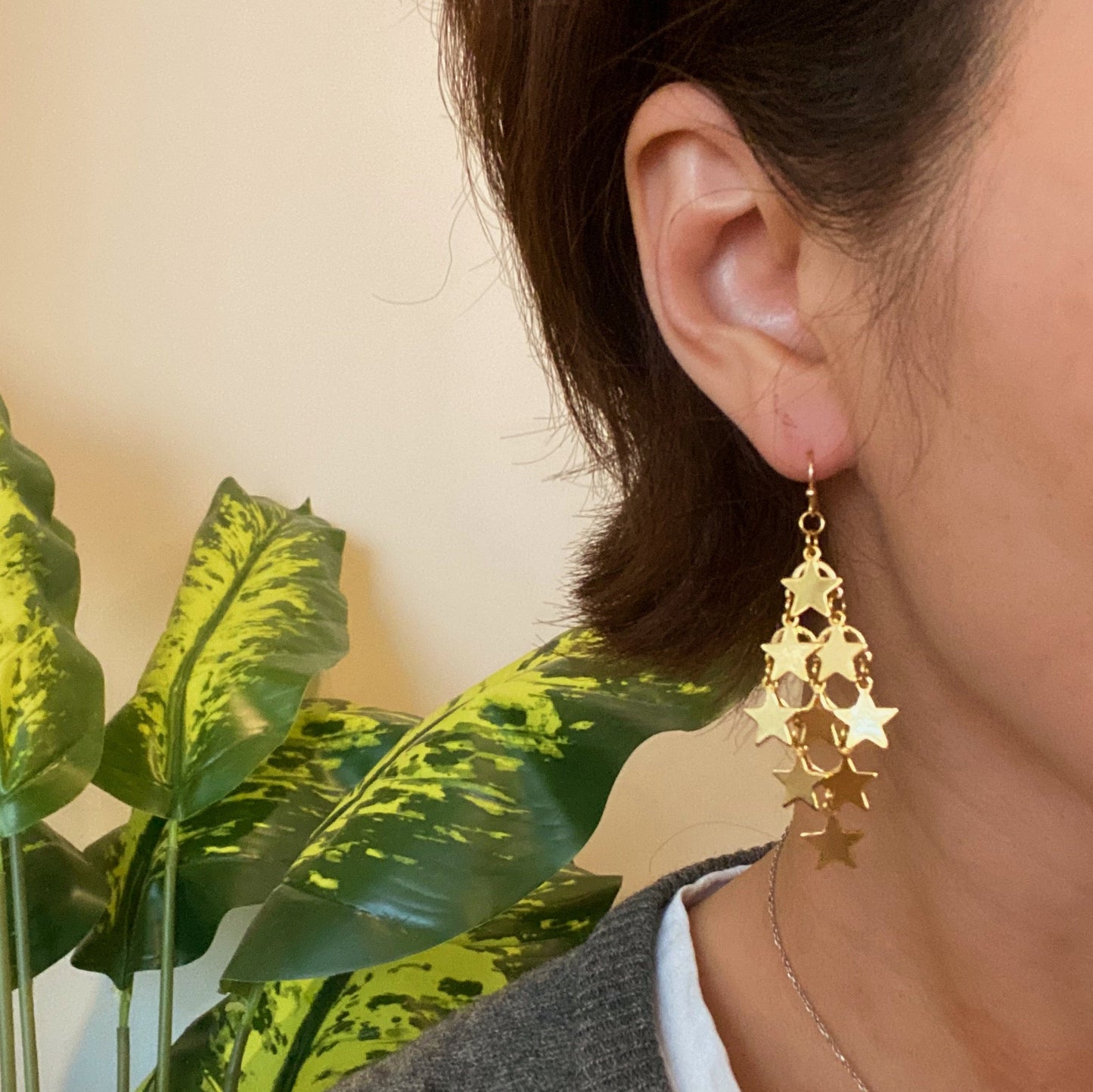 Nine Stars Lined Chandelier Earring by Ellisonyoung.com
