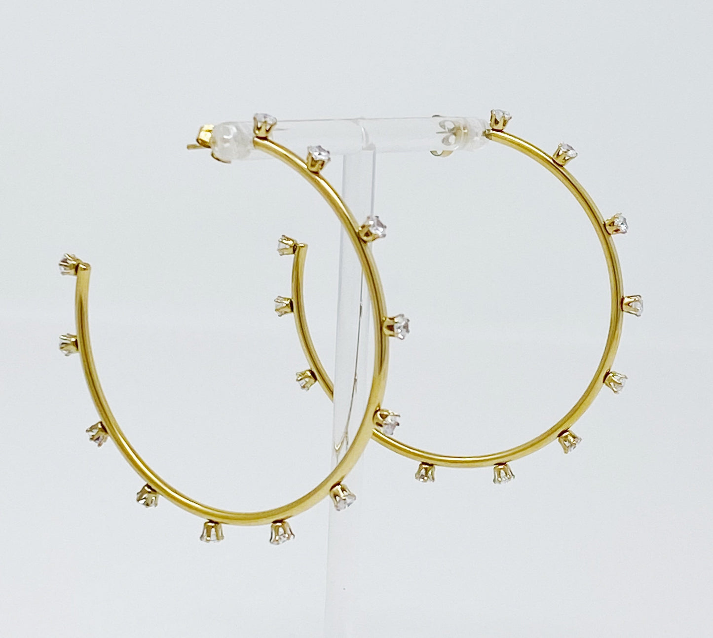 Slim & Jeweled Hoop Earrings by Ellisonyoung.com