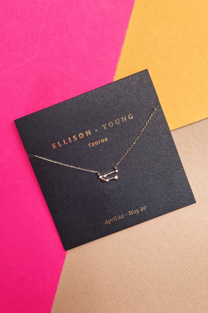 Gold Zodiac jewelry, pendant necklaces for women, zodiac necklace, personalized necklace from Online Jewelry Boutique Ellison + Young