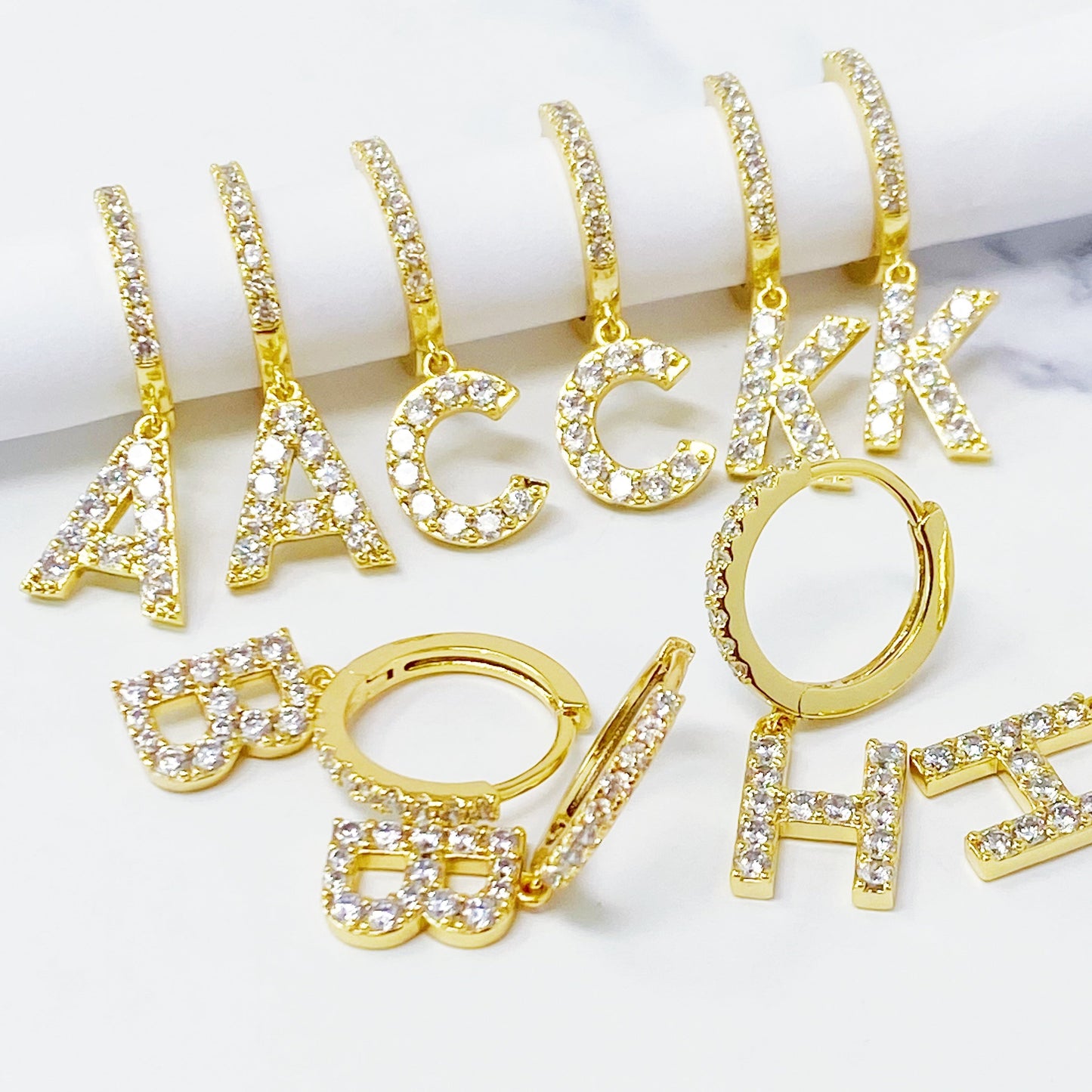 Crystal Initial Drop Earrings by Ellisonyoung.com