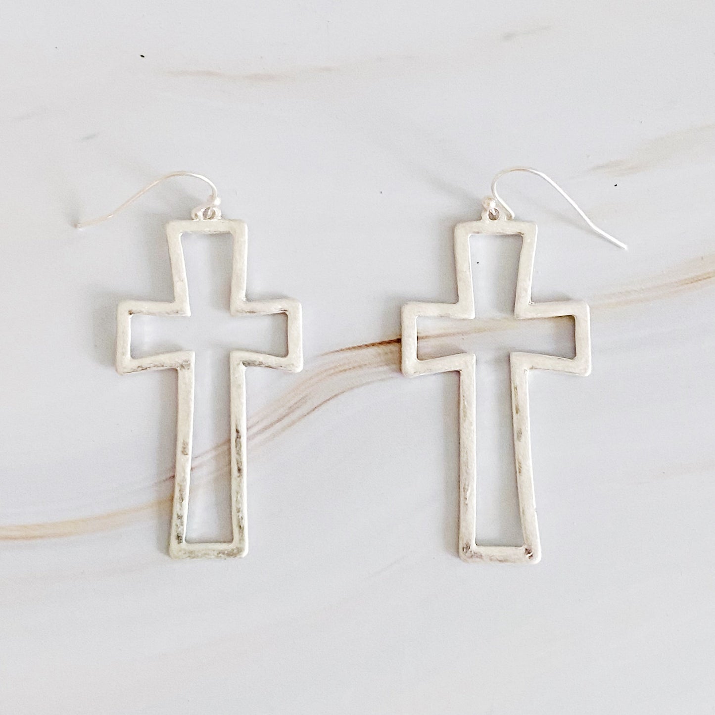 Dangle Cross Outlined Earrings by Ellisonyoung.com