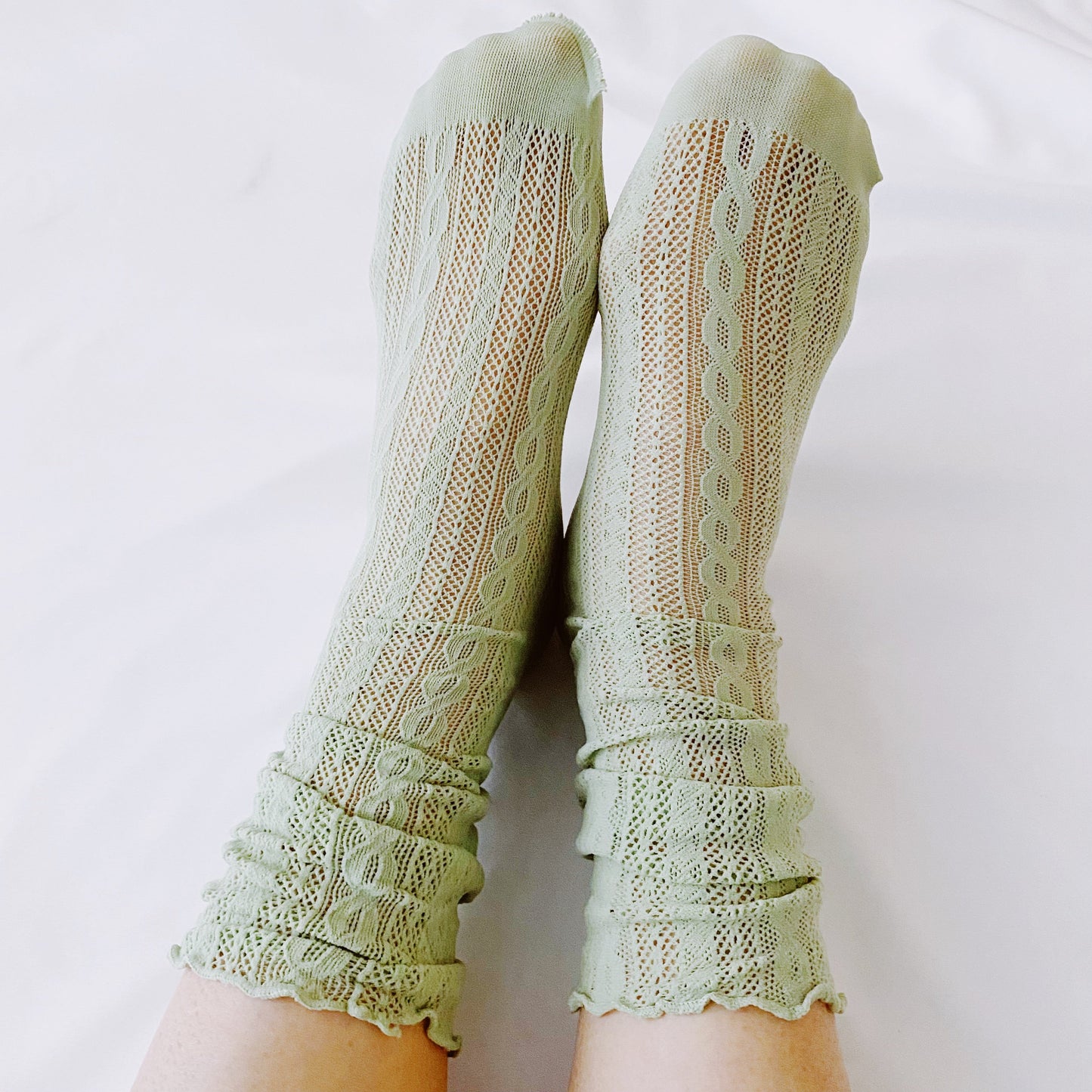 Slouch Crochet Lace Socks Set Of 2 by Ellisonyoung.com