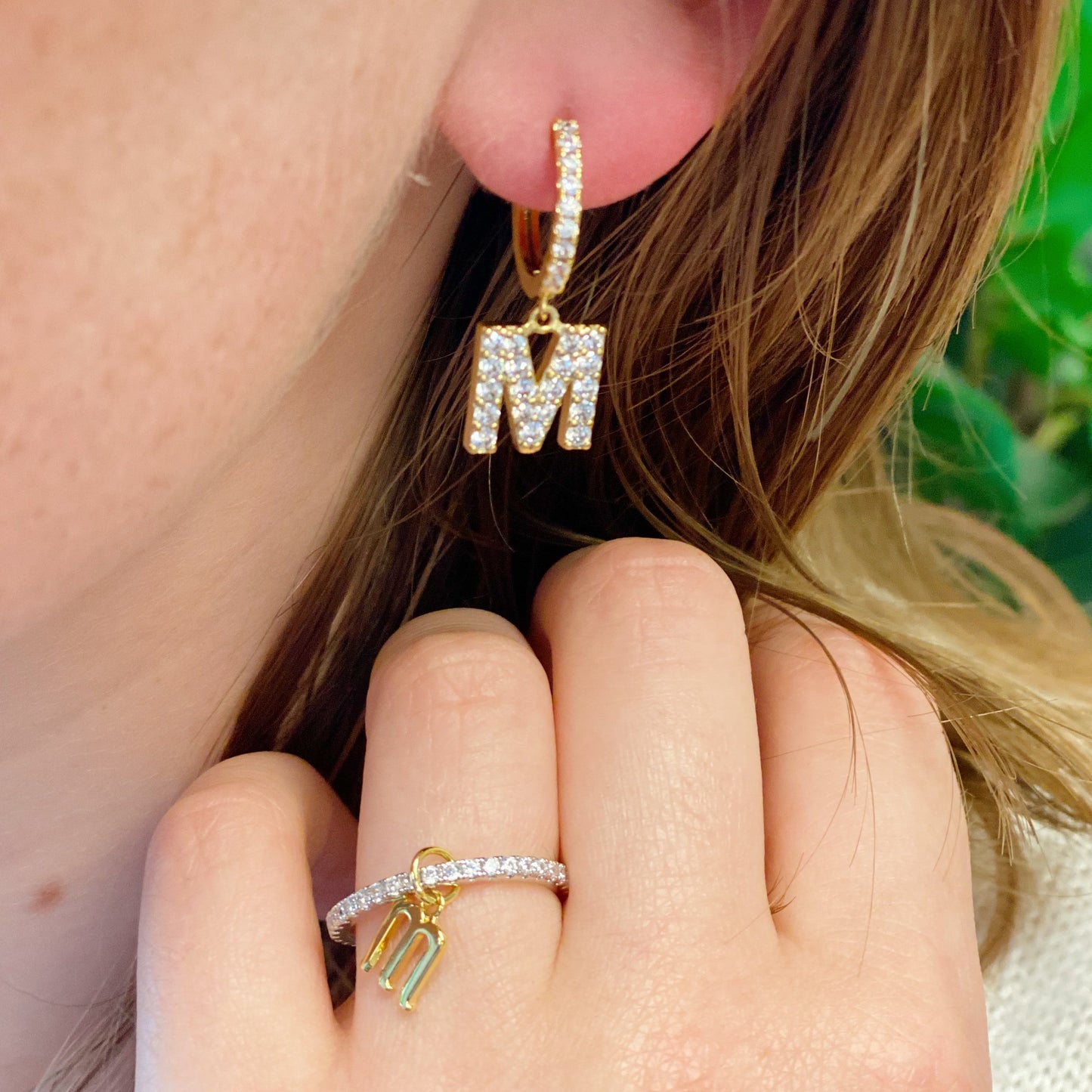 Crystal Initial Drop Earrings by Ellisonyoung.com