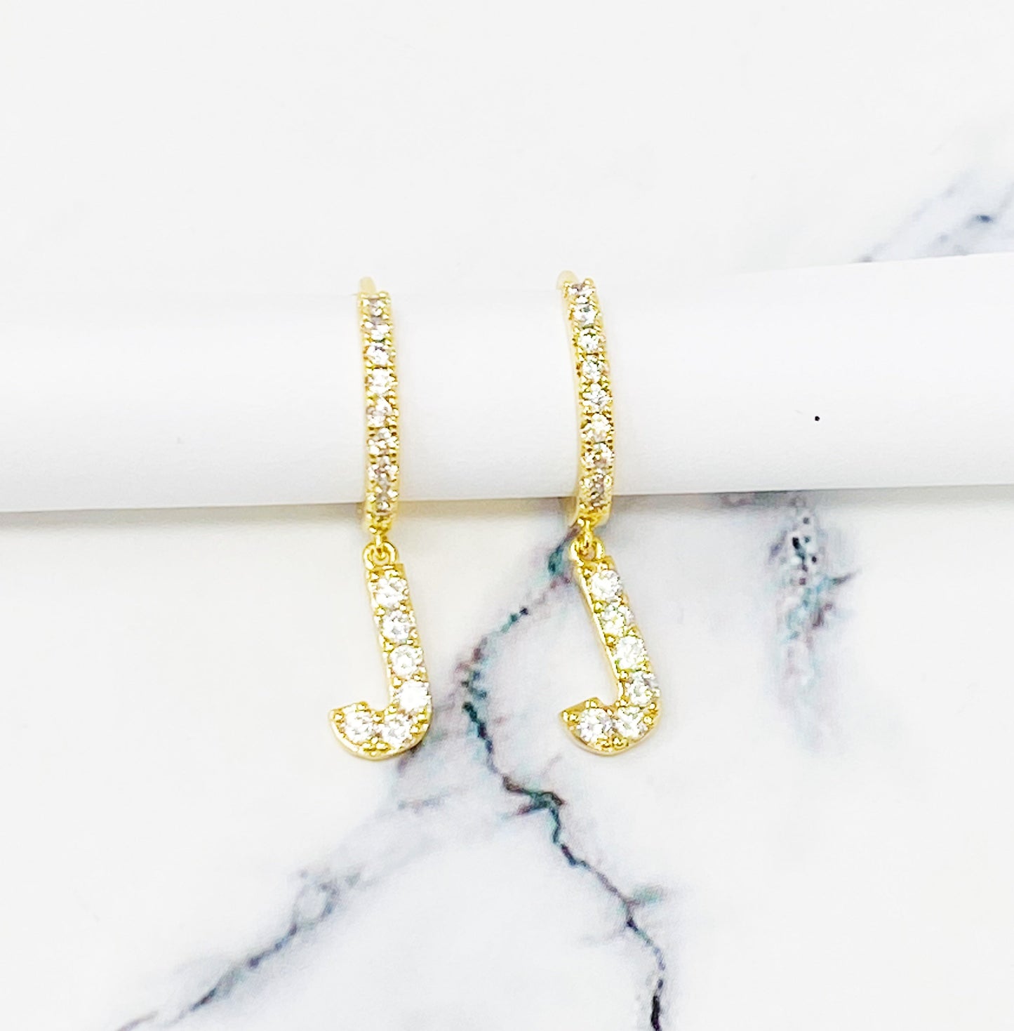 Crystal Initial Drop Earrings by Ellisonyoung.com