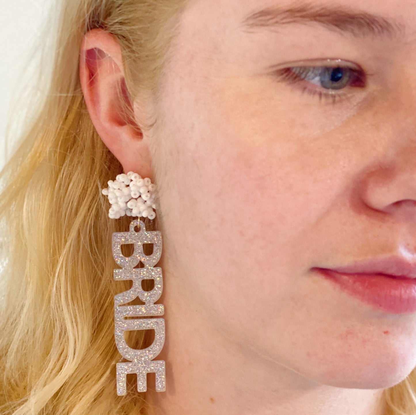 Bride Babe Cutout Acrylic Earrings by Ellisonyoung.com
