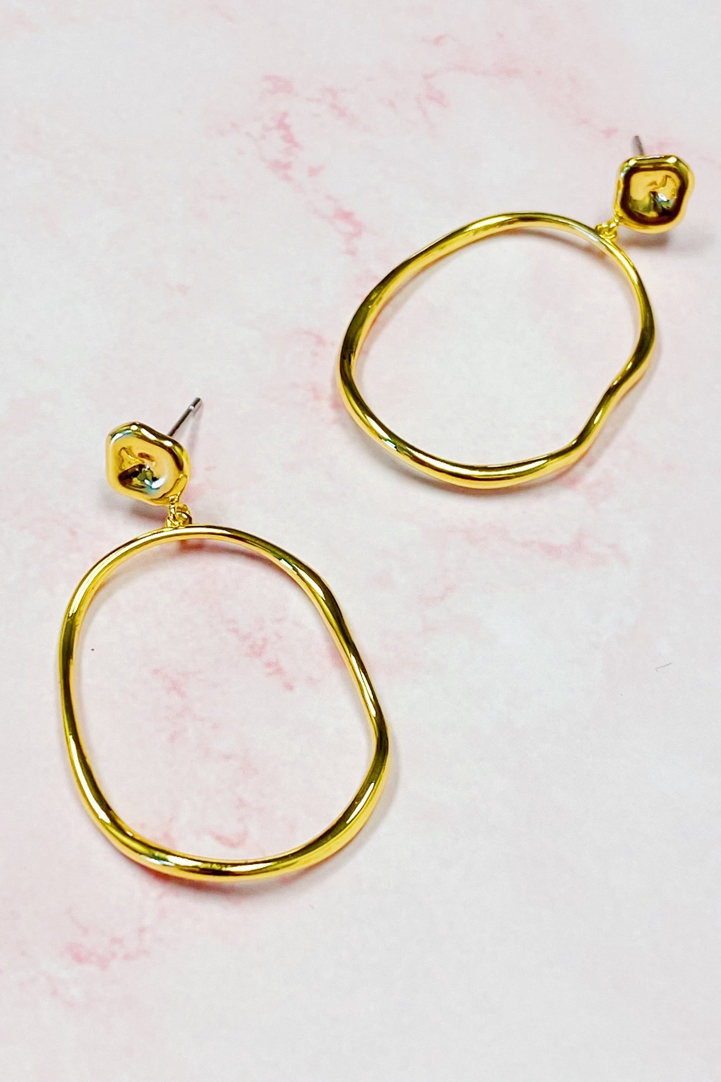 Modern Molten Oval Drop Earrings by Ellisonyoung.com