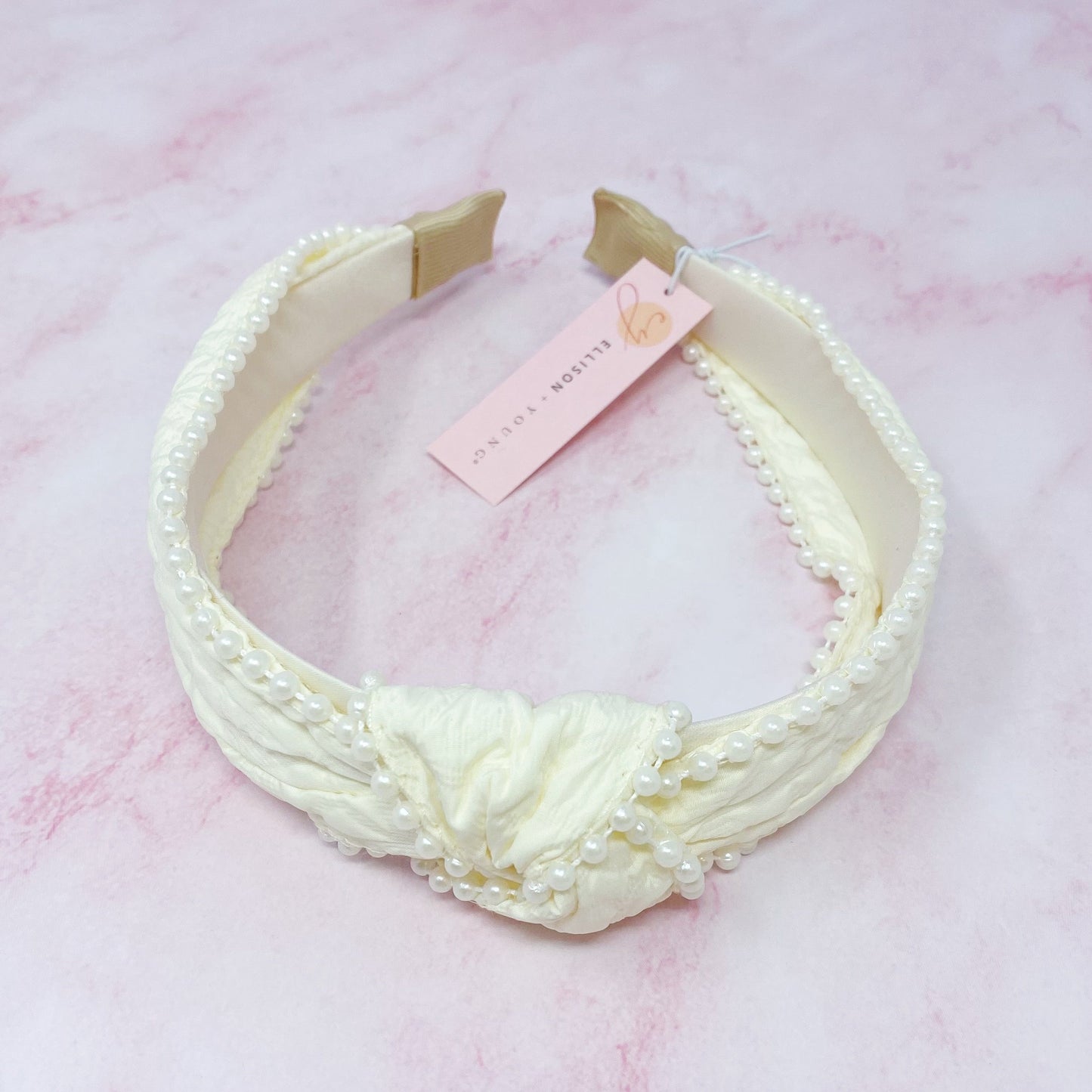 Elegant Knot Pearl Embellished Headband by Ellisonyoung.com