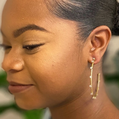 Slim & Jeweled Hoop Earrings by Ellisonyoung.com