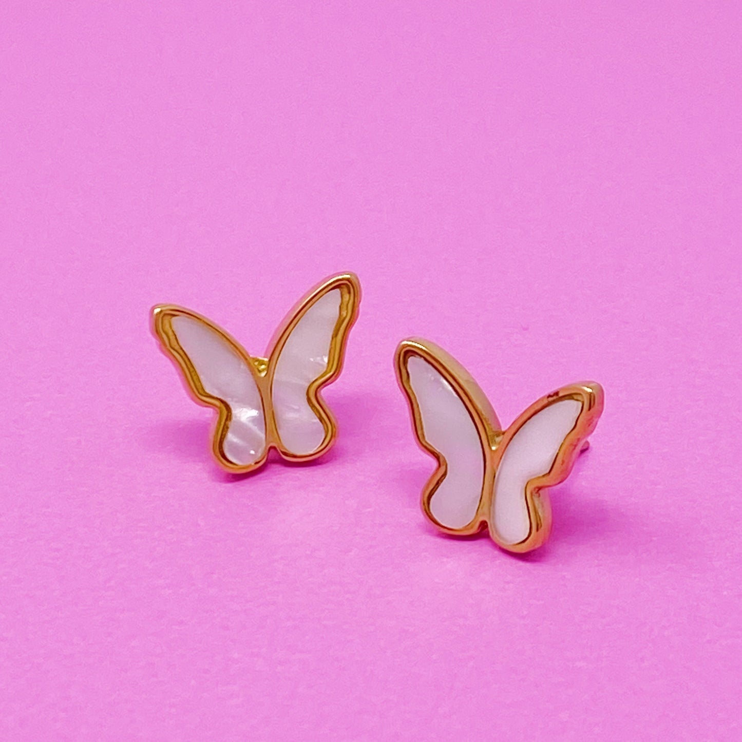 Golden Shell Butterfly Earrings by Ellisonyoung.com