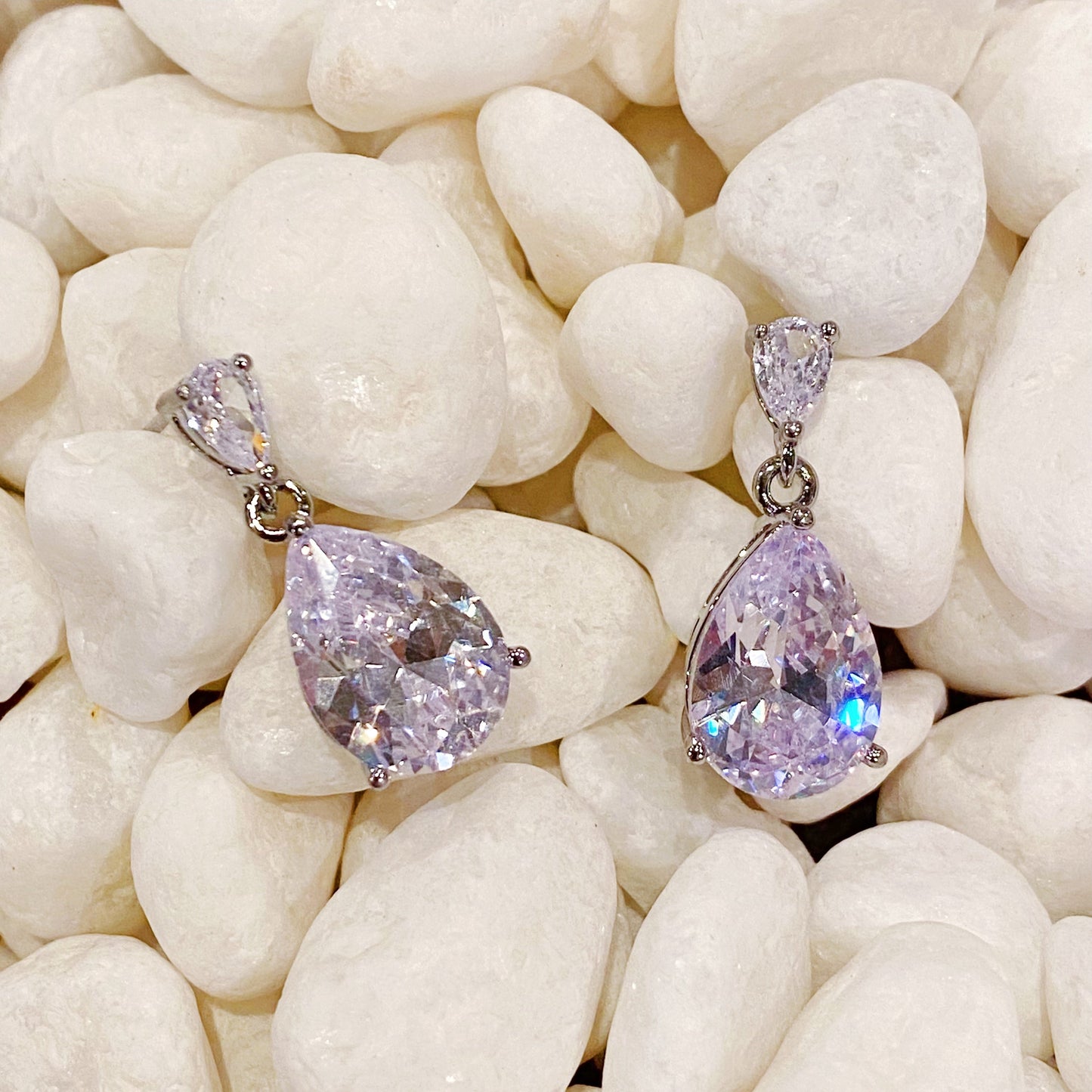 Crystal Clear Teardrop Earrings by Ellisonyoung.com