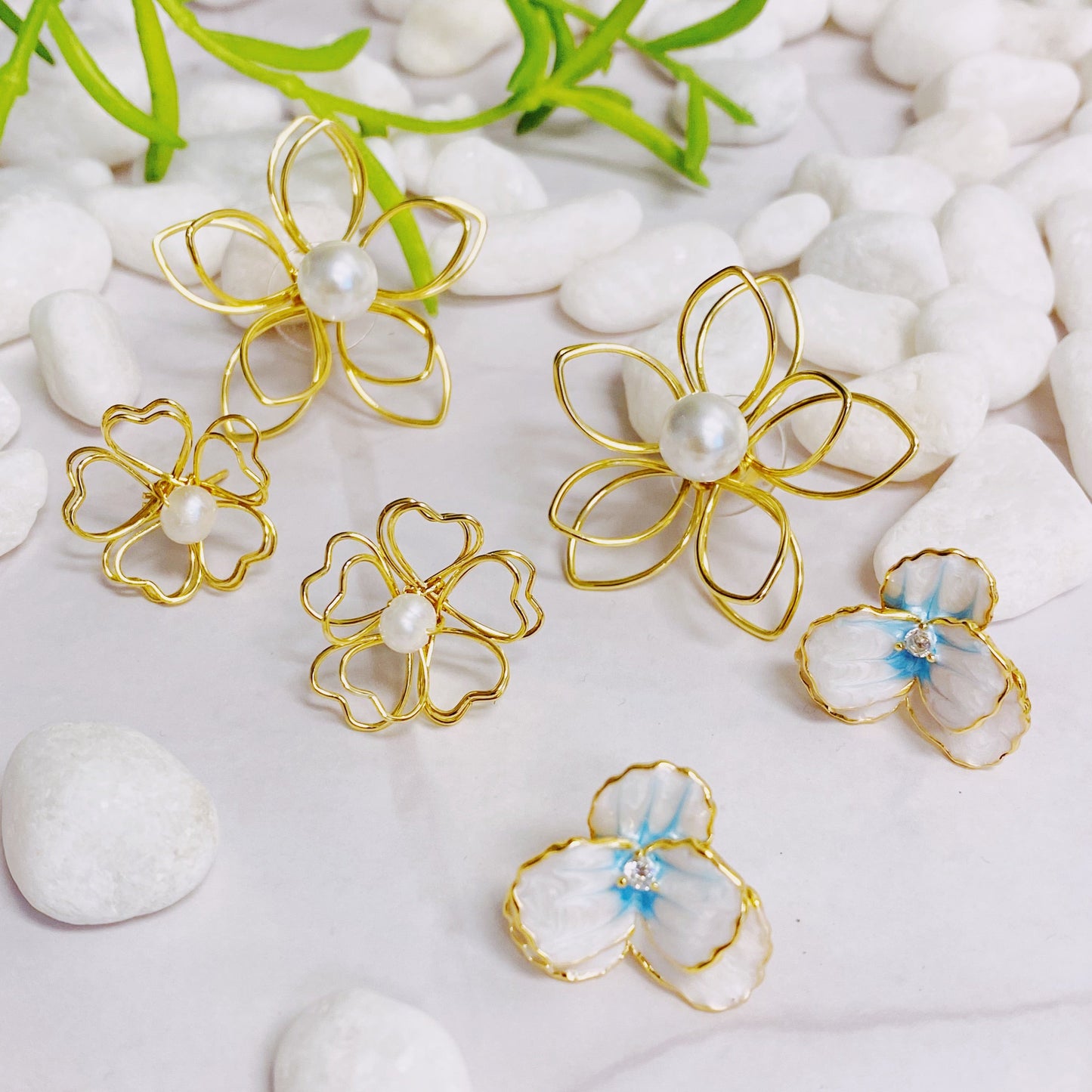 Heart Petals With Freshwater Pearl Earrings by Ellisonyoung.com