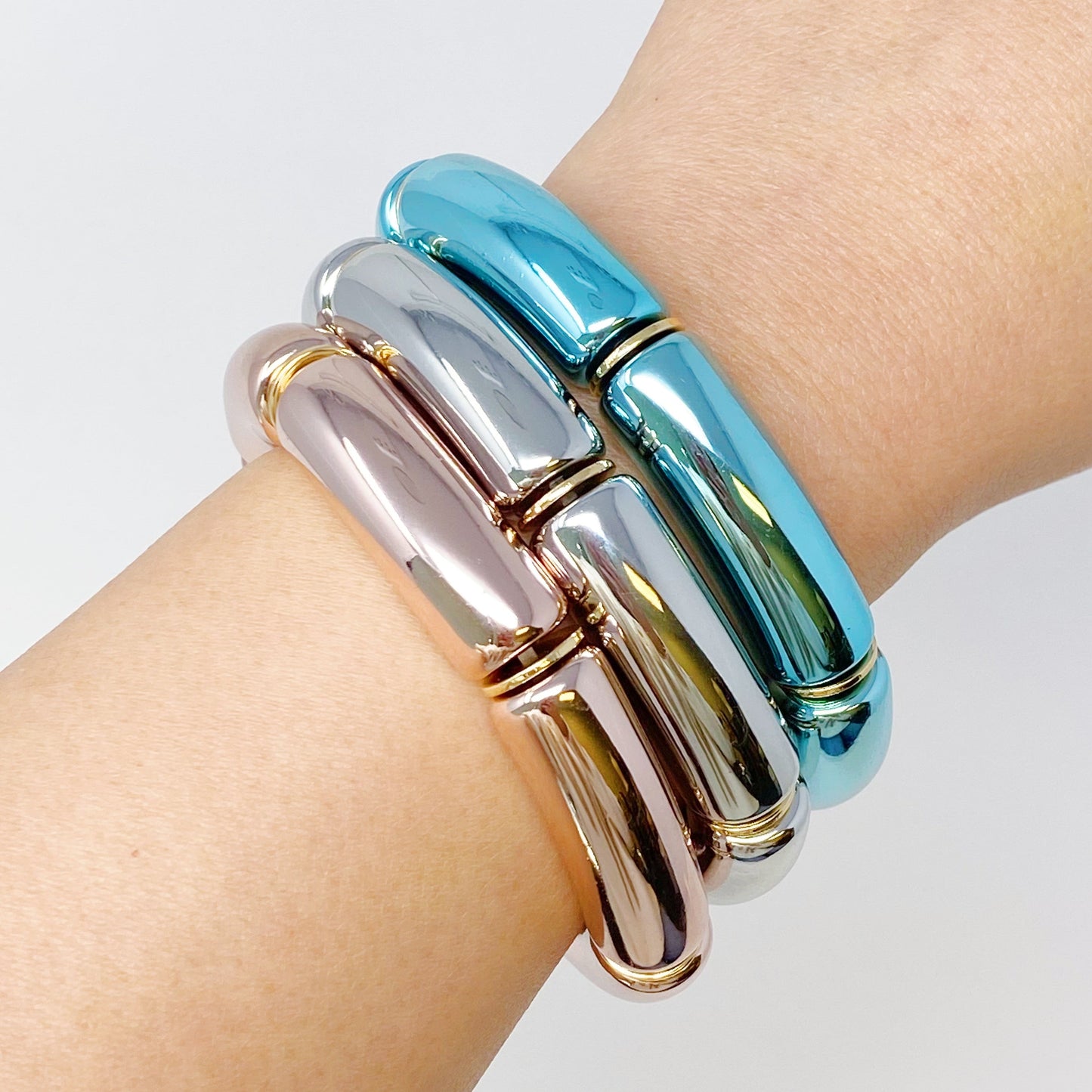 Colored Tube Stretch Bracelet by Ellisonyoung.com