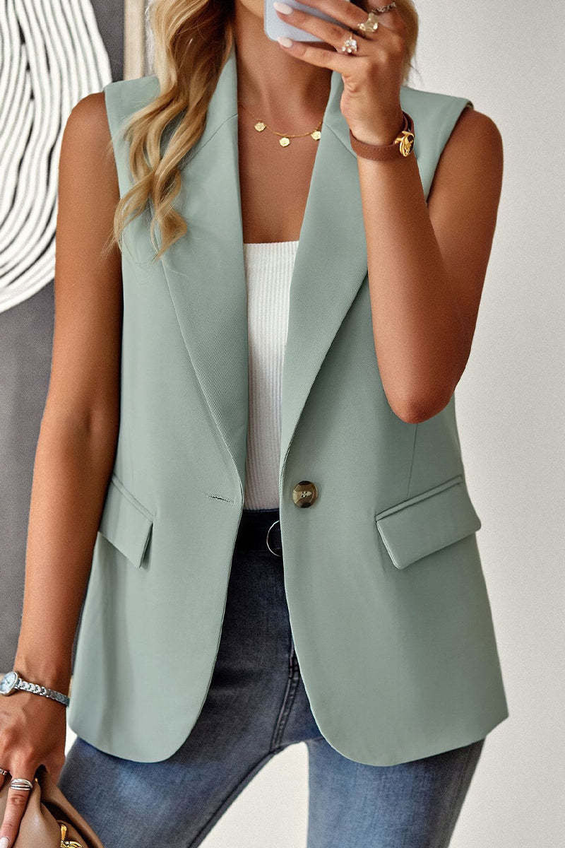 Autumn Sleeveless Solid Color Multicolor Cardigan Small Suit Jacket Ladies
