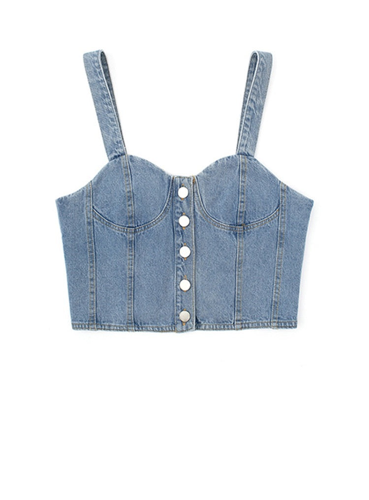 Vest High Waist Cropped Crop Top