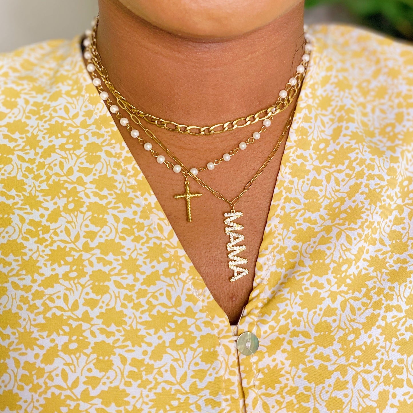 Cabled Cross Pendant Necklace by Ellisonyoung.com