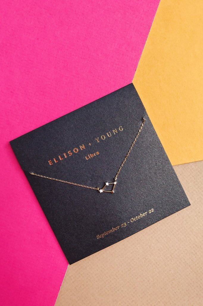 Gold Zodiac jewelry, pendant necklaces for women, zodiac necklace, personalized necklace from Online Jewelry Boutique Ellison + Young