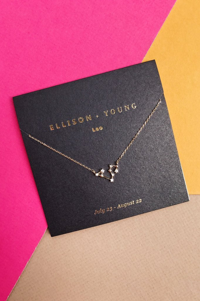 Gold Zodiac jewelry, pendant necklaces for women, zodiac necklace, personalized necklace from Online Jewelry Boutique Ellison + Young